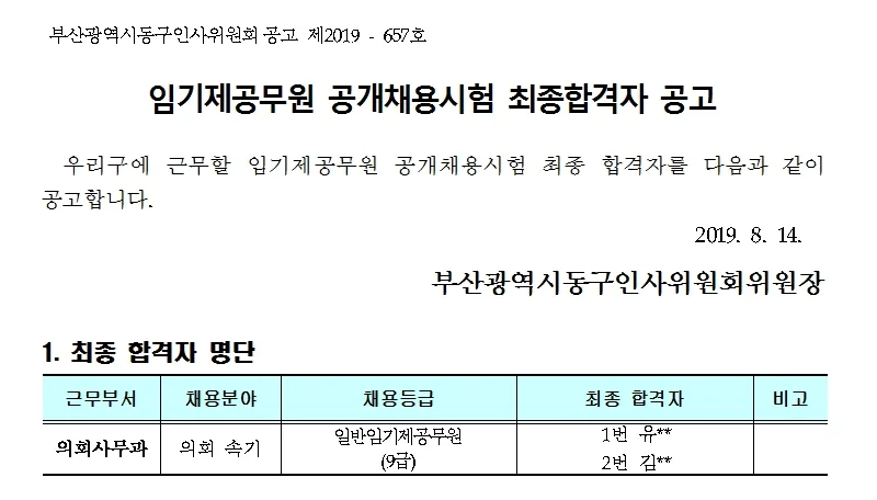 부산동구의회 속기사