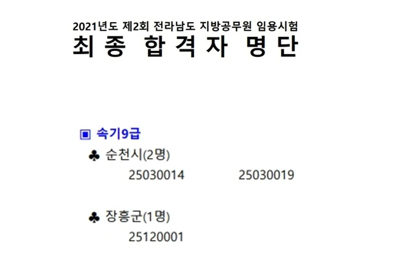 전라남도(속기 9급)
