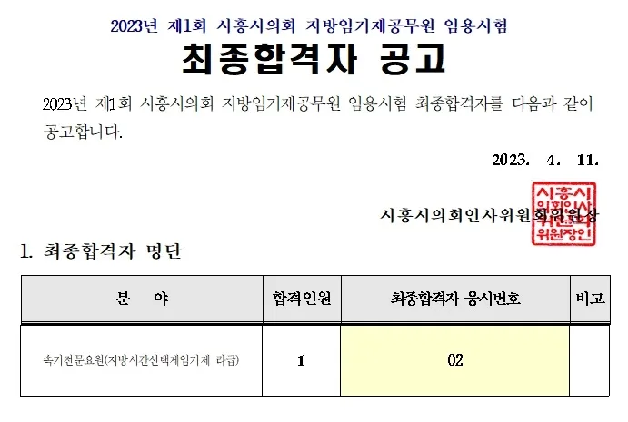 시흥시의회 속기사