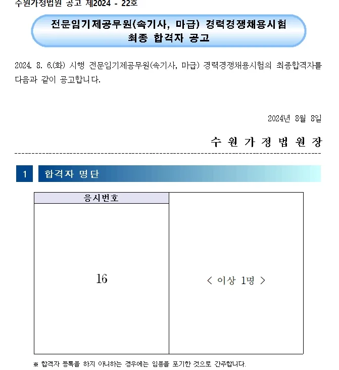 수원가정법원 합격자