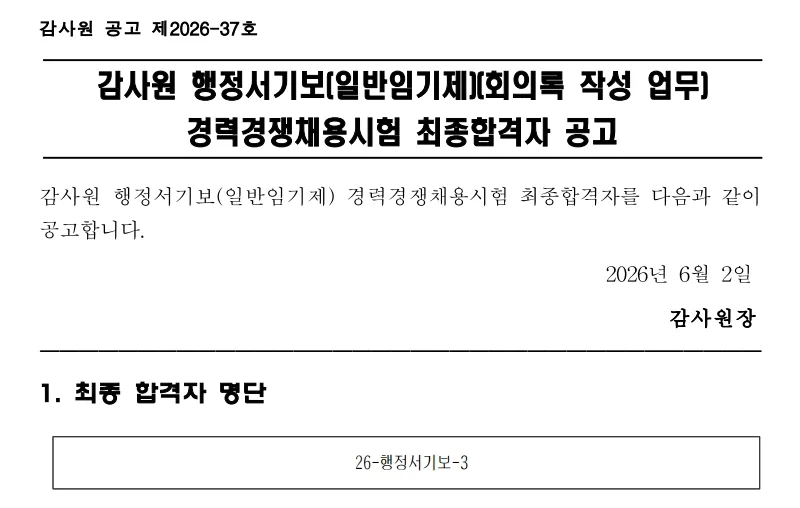 감사원 합격자